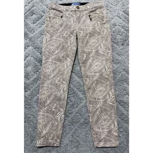 Democracy Ab Solution Women's Skinny Size 8 Tan Floral Stretch Pants